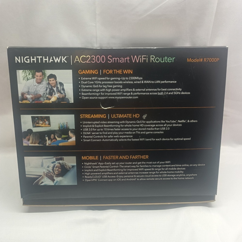 NETGEAR Nighthawk AC2300 R7000P 1625Mbps 5 Port Wi-Fi Router - Picture 4 of 9